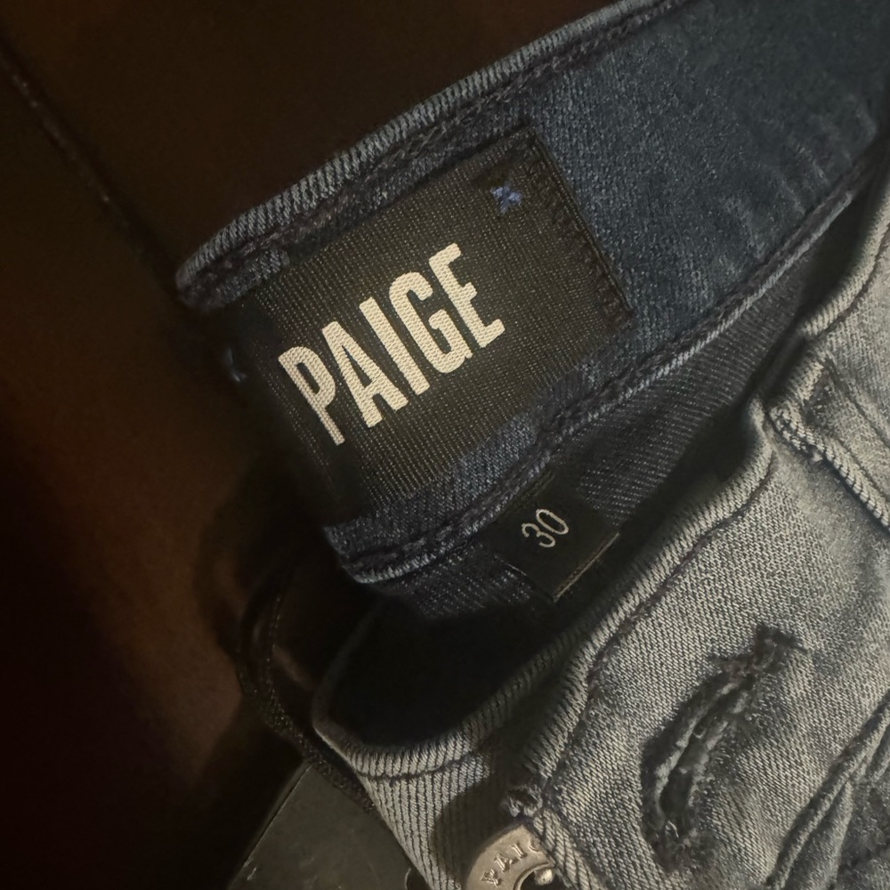 Paige Light Wash Croft Skinny Jeans - Picture 4 of 5